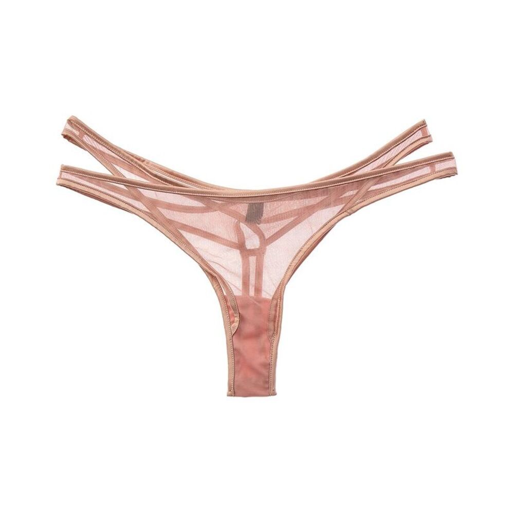 Kiki De Montparnasse Womens Maxim Silk-Trim Thong, Pink